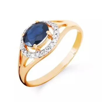 Кольцо с сапфиром и бриллиантами Линии Любви