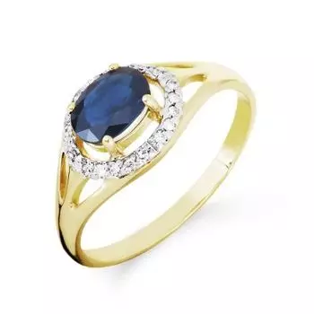 Кольцо с сапфиром и бриллиантами Линии Любви