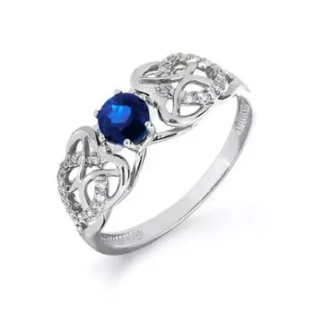 Кольцо с сапфиром и бриллиантами Линии Любви
