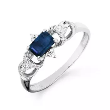 Кольцо с сапфиром и бриллиантами Линии Любви
