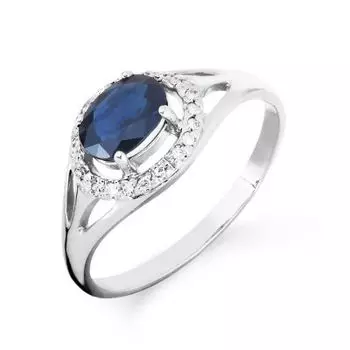 Кольцо с сапфиром и бриллиантами Линии Любви