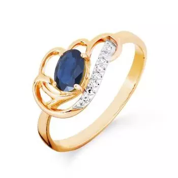 Кольцо с сапфиром и бриллиантами Линии Любви