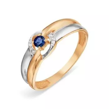 Кольцо с сапфиром и бриллиантами Линии Любви