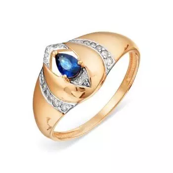 Кольцо с сапфиром и бриллиантами Линии Любви