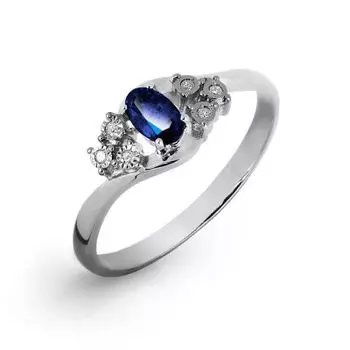 Кольцо с сапфиром и бриллиантами Линии Любви