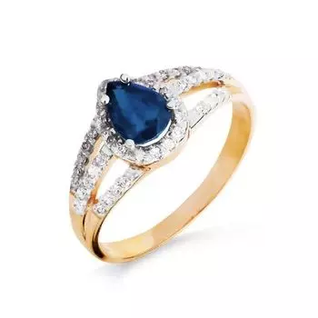 Кольцо с сапфиром и бриллиантами Линии Любви