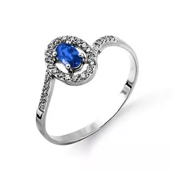 Кольцо с сапфиром и бриллиантами Линии Любви