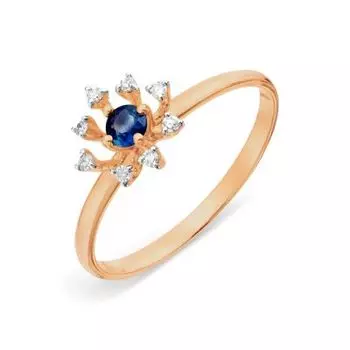 Кольцо с сапфиром и бриллиантами Линии Любви