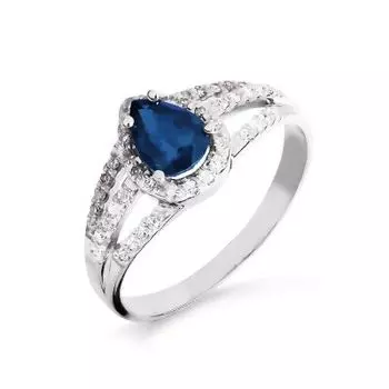 Кольцо с сапфиром и бриллиантами Линии Любви