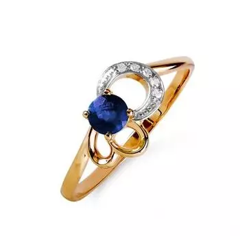 Кольцо с сапфиром и бриллиантами Линии Любви