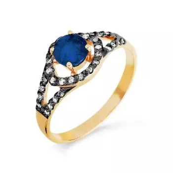 Кольцо с сапфиром и бриллиантами Линии Любви