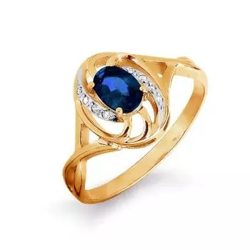 Кольцо с сапфиром и бриллиантами Линии Любви