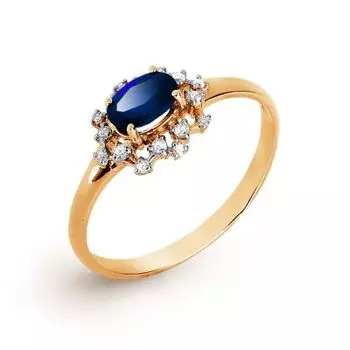 Кольцо с сапфиром и бриллиантами Линии Любви