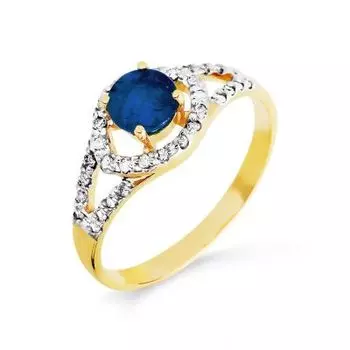 Кольцо с сапфиром и бриллиантами Линии Любви