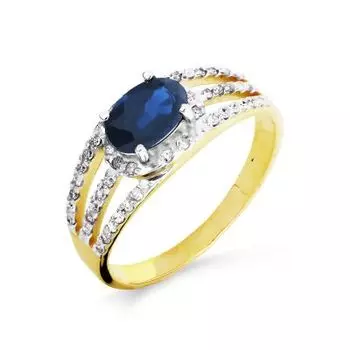 Кольцо с сапфиром и бриллиантами Линии Любви