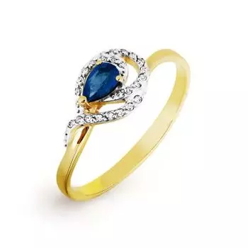 Кольцо с сапфиром и бриллиантами Линии Любви