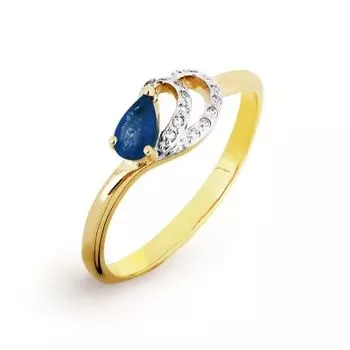 Кольцо с сапфиром и бриллиантами Линии Любви