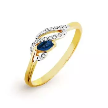 Кольцо с сапфиром и бриллиантами Линии Любви