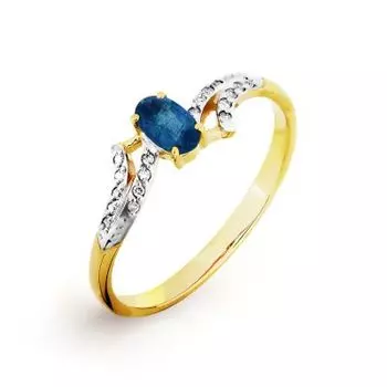 Кольцо с сапфиром и бриллиантами Линии Любви