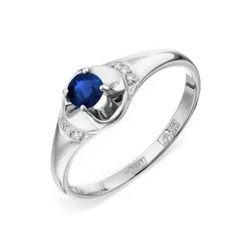 Кольцо с сапфиром и бриллиантами Линии Любви