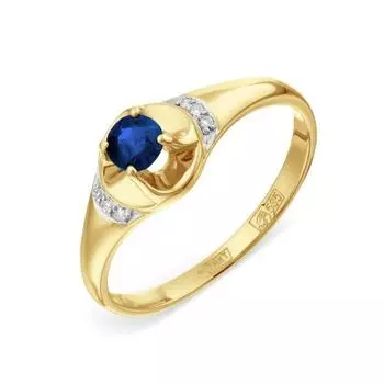Кольцо с сапфиром и бриллиантами Линии Любви
