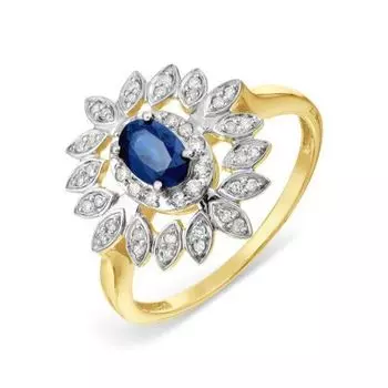 Кольцо с сапфиром и бриллиантами Линии Любви
