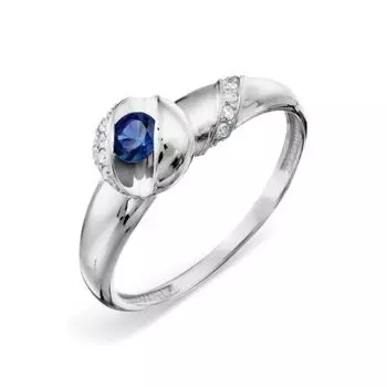 Кольцо с сапфиром и бриллиантами Линии Любви