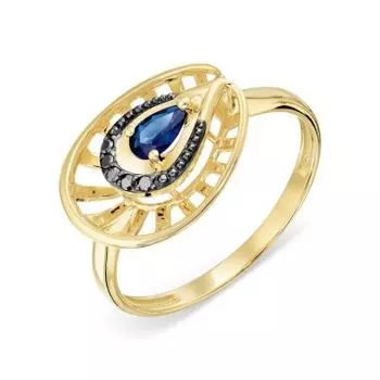 Кольцо с сапфиром и бриллиантами Линии Любви