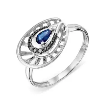 Кольцо с сапфиром и бриллиантами Линии Любви