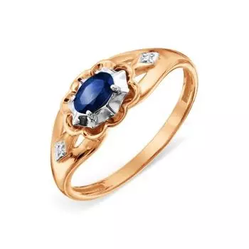 Кольцо с сапфиром и бриллиантами Линии Любви