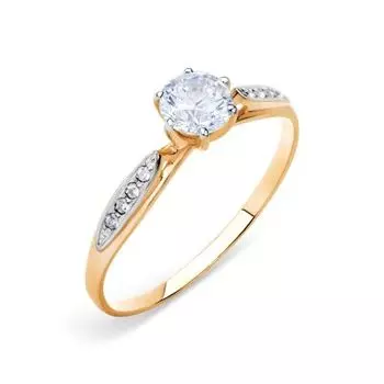Кольцо с Swarovski Zirconia Линии Любви