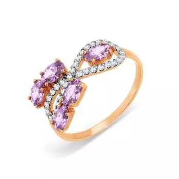 Кольцо с Swarovski Zirconia Линии Любви