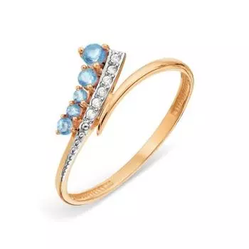 Кольцо с топазами и фианитами Линии Любви