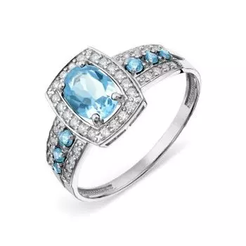 Кольцо с топазами и фианитами Линии Любви