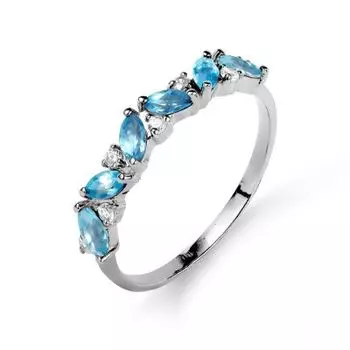 Кольцо с топазами и фианитами Линии Любви