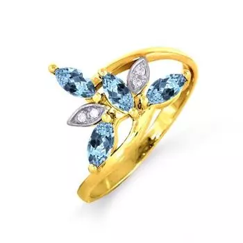 Кольцо с топазами и фианитами Линии Любви