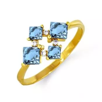 Кольцо с топазами и фианитами Линии Любви