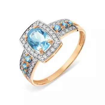 Кольцо с топазами и фианитами Линии Любви