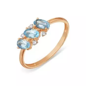 Кольцо с топазами и фианитами Линии Любви