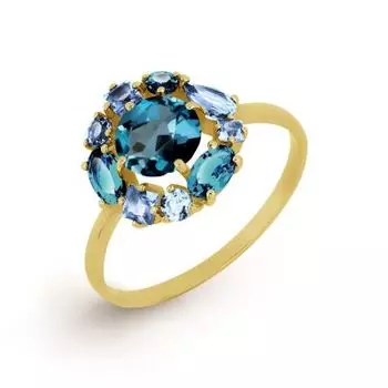 Кольцо с топазами Линии Любви