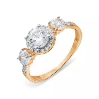 Кольцо с топазами Swarovski и бриллиантами Линии Любви