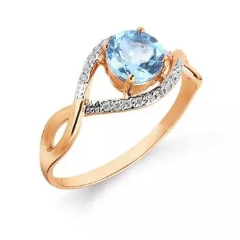 Кольцо с топазом и бриллиантами Линии Любви