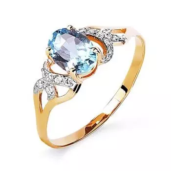 Кольцо с топазом и бриллиантами Линии Любви