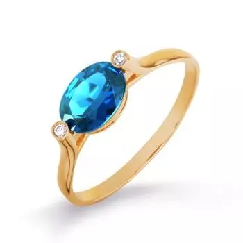 Кольцо с топазом и бриллиантами Линии Любви