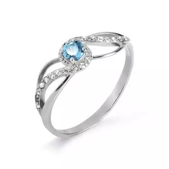 Кольцо с топазом и фианитами Линии Любви