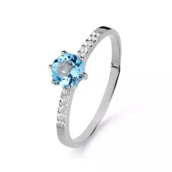 Кольцо с топазом и фианитами Линии Любви