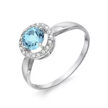 Кольцо с топазом и фианитами Линии Любви