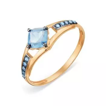 Кольцо с топазом и фианитами Линии Любви