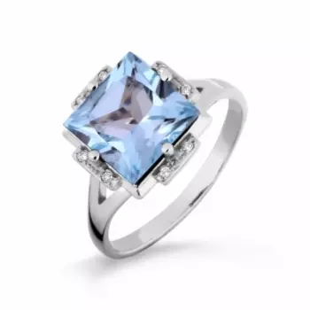 Кольцо с топазом и фианитами Линии Любви