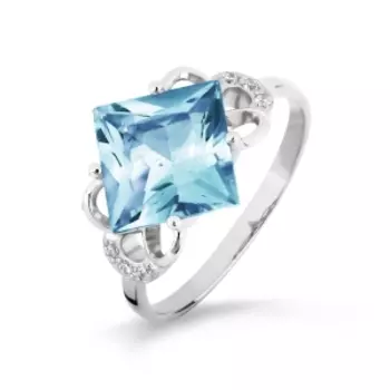 Кольцо с топазом и фианитами Линии Любви